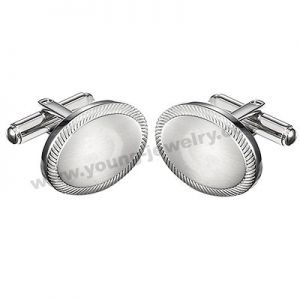 Personalized Emboss Edge Oval Cufflinks for Him
