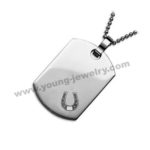 Personalized Dog Tag Necklaces w/ horseshoe for Him