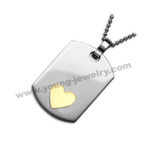 Personalized Dog Tag Necklaces w/ gold heart for Her
