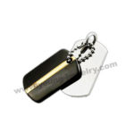 Personalized Dog Tag Necklaces Set with two tone plated