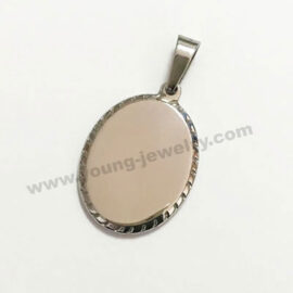Personalized Engravable Oval Necklaces w/ Emboss Edge