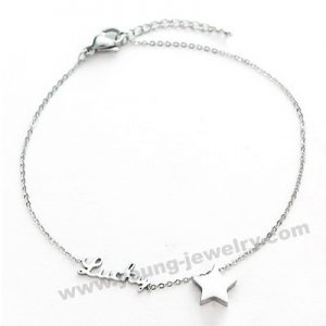 Chain w/ Letter & Star Personalized Bracelets for Her
