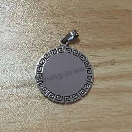 Personalized Round Necklaces w/ Pattern Edge