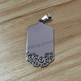 Personalized Dog Tag Necklaces w/ Chinese Style Pattern