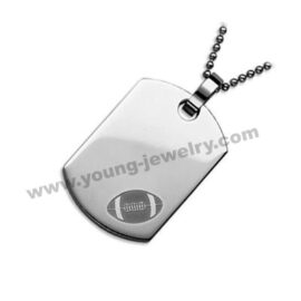 Personalized Dog Tag Necklaces w/ Rugby for Him