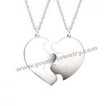 Custom shiny Broken Heart Necklaces for His & Her