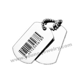 Personalized Dog Tag Necklaces Set w/ Laser Barcode