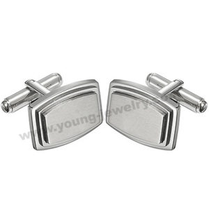 Custom Rectangle Circular Edge Cufflinks for Him