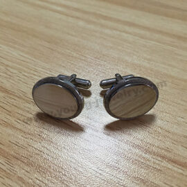 Personalized Glitter Edge Oval Cufflinks for Him