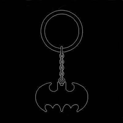 bat photo engraved keyring jewelry