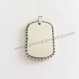 Personalized Dog Tag Necklaces Rounded w/ Ball Chain