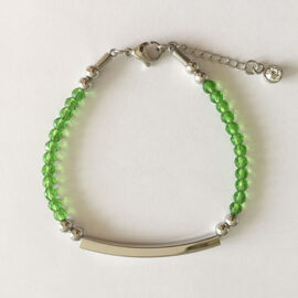 Green Beads w/ Tube Custom Bracelets for Her