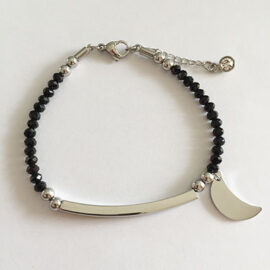 Black Beads w/ Tube & Moon Customized Bracelets