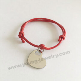 Fashion Red Rope w/ Heart Personalized Bracelets for Her