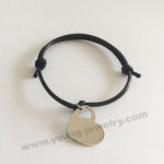 Fashion black Rope w/ Heart Personalized Bracelets for Her