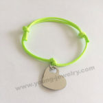 Fashion green Rope w/ Heart Personalized Bracelets for Her
