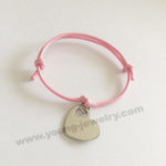 Fashion pink Rope w/ Heart Personalized Bracelets for Her