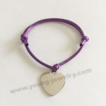 Adjustable purple Rope w/ Heart Customized Bracelets Supplier