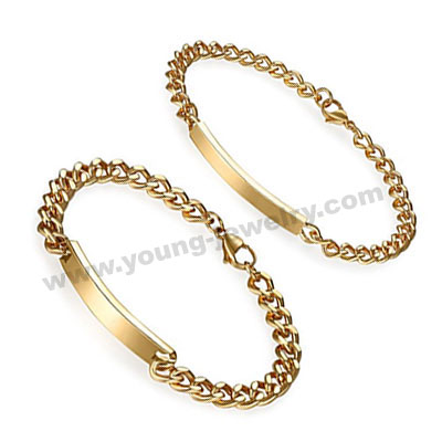 Gold Personalized Couples Bracelet For Valentines Day Gift