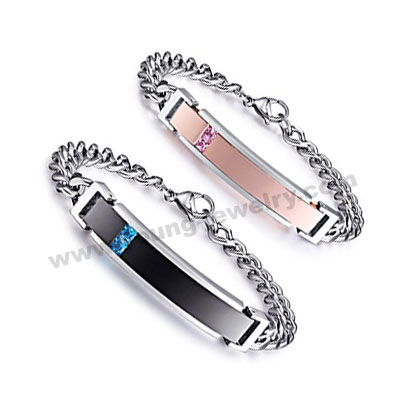 Black & Rose Gold Custom Couples Bracelets for His & Her