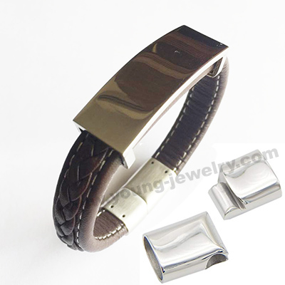Leather ID Custom Bracelets w/ Magnetic Clasp