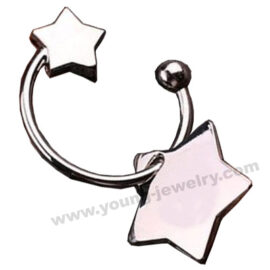 Circular Coil w Star Custom Keyrings for Her