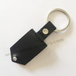 Black Leather Case w/ Dog Tag Personalized Keyrings