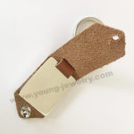 Brown Leather Case w/ Dog Tag Personalized Keyrings