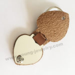 Brown Leather Case w/ Heart Custom Keychains for Her