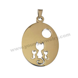 Stainless Steel Personalized Cat Family Necklaces