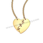Gold Engravable Heart Custom Necklaces for Her