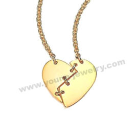 Gold Engravable Heart Custom Necklaces for Her