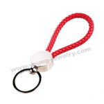 Red Leather w/ Engravable Heart Custom Keyrings for Her