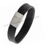 Wide Classic Leather w/ Buckle Personalized Bracelets for Him
