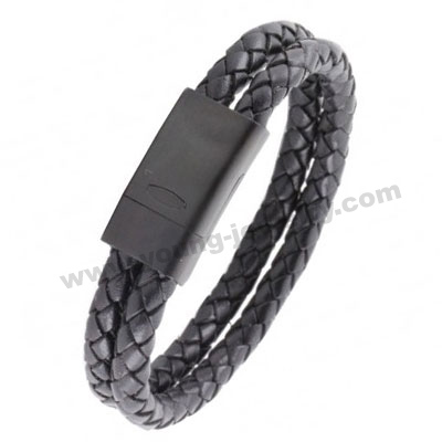 Black Leather w/ Black Buckle Custom Bracelets