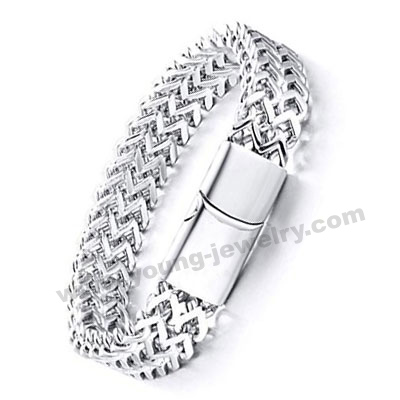 High Shiny Steel Chain w/ Buckle Custom Bracelets for Him