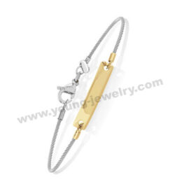 Steel Wire w/ Gold Plate Custom Bracelets for Him