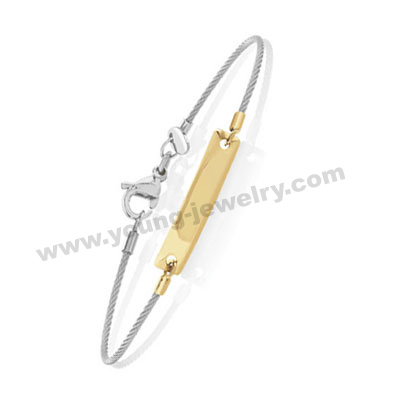 Steel Wire w/ Gold Plate Custom Bracelets for Him