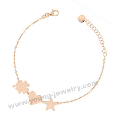 Rose Gold Three Charms Custom Bracelets for Her