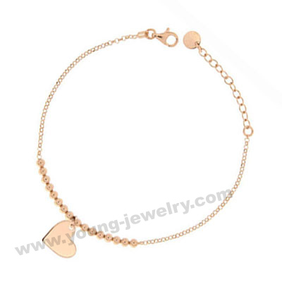 Rose Gold Beads w/ Heart Custom Bracelets for Her