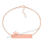 Rose Gold Chain w/ Crown Custom Bracelets for Her