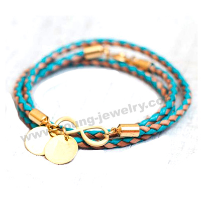 Braided Rope w/ Rose Gold Infinite & Round Custom Bracelets