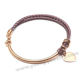 Purple Rope w/ Cuff & Heart Custom Bracelets for Her