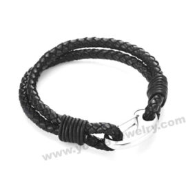 Black Rope w/ Shiny Clasp Personalized Bracelets for Him