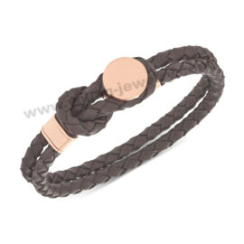Black Rope w/ Rose Gold Round Custom Bracelets for Her