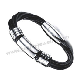 Muti-Black Rope w/ Personalized Steel Tube Bracelets