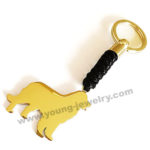 Personalized Gold Golded Retriever w/ Brown Cotton Rope Keyring