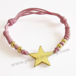 Custom Gold Star w/ Pink Rope Bracelets For Women