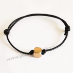 Personalized Mini Rose Gold Segment Angle Cube w/ Black Cotton Rope Bracelets