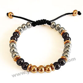 Custom Silver & Black Steel Balls w/ Black Rope Bracelets